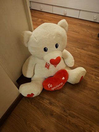Oso de peluche XL blanco con corazón