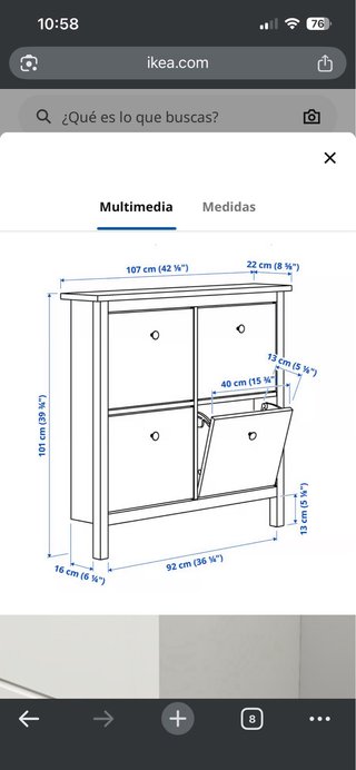 Zapatero Ikea Gullaberg 4 compartimentos