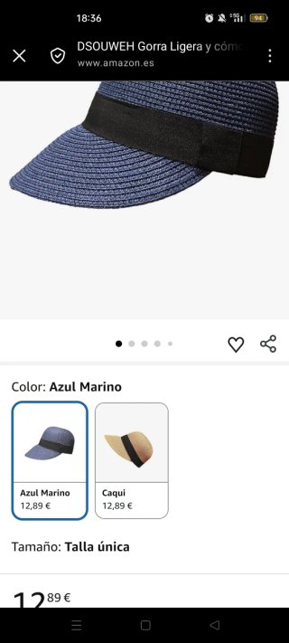 Gorra visera azul marino unisex verano