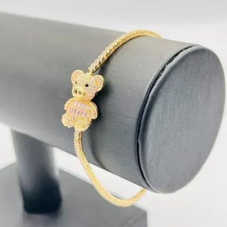 Pulsera Oso Rosa 18k