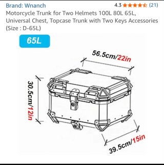 Maleta Baúl Moto Aluminio Negro 65l