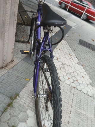 Bicicleta azul , de aluminio, puedes