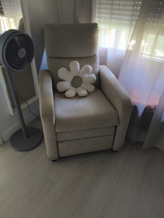 Sillón relax manual beige tela