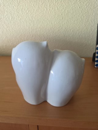 Coppia di gufi decorativi con occhi in oro 18k