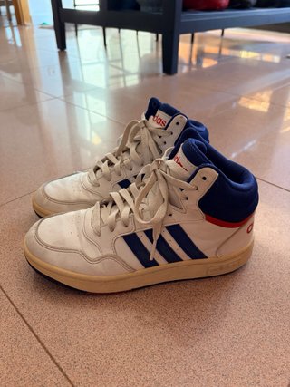 Adidas Zapatillas Blancas y Azules Talla 42