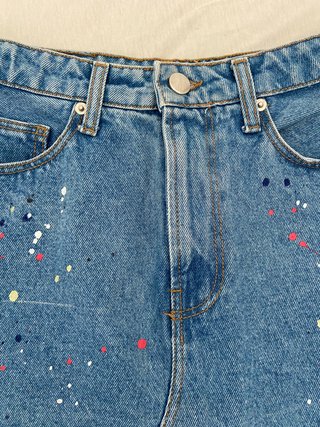 Falda Stradivarius efecto pintura T34