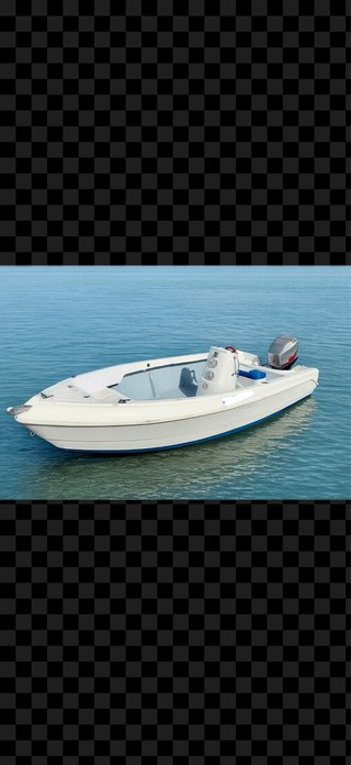 Barco fueraborda blanco