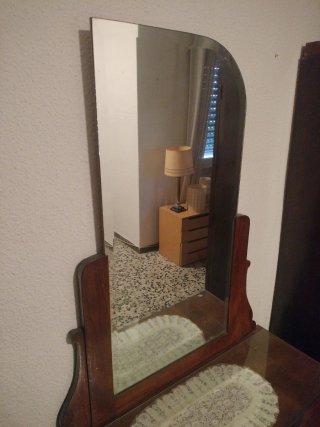 Bufet vintage madera y cristal de 120cm ancho