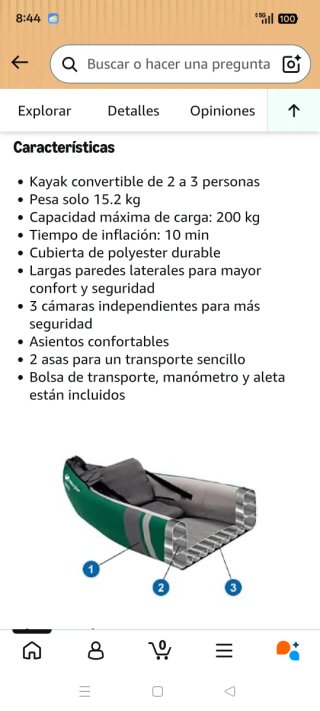 Kayak Hinchable Sevylor Adventure 3 Plazas