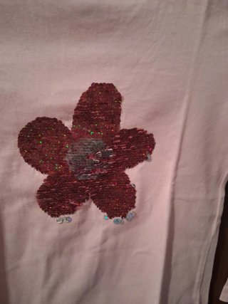 T-shirt bimba manica lunga con paillettes