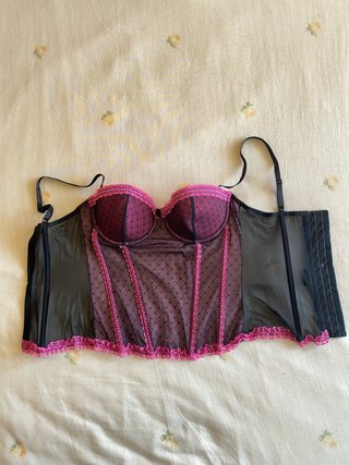 Corpiño H&M 90B Negro y Rosa