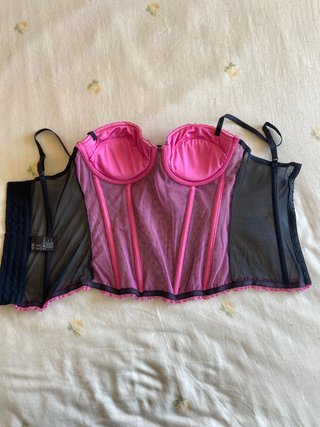 Corpiño H&M 90B Negro y Rosa