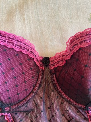 Corpiño H&M 90B Negro y Rosa