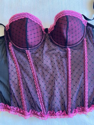 Corpiño H&M 90B Negro y Rosa