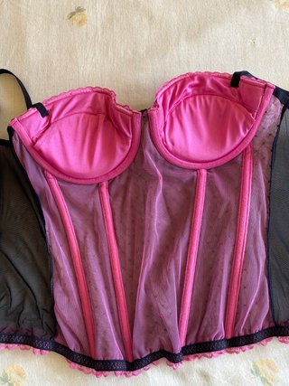 Corpiño H&M 90B Negro y Rosa
