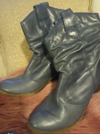 Botas de piel azul