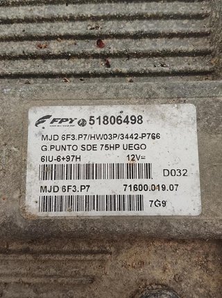 Centralita motor uce fiat 51806498 punto 1.3 5777