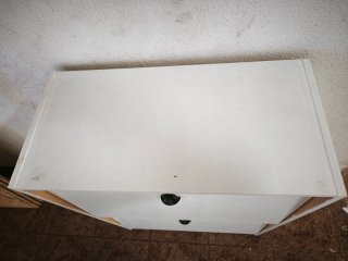 Zapatero blanco de madera