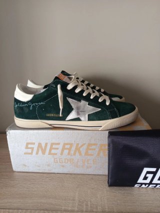 Zapatillas estilo Golden Goose Verde y Plata