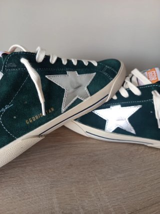 Zapatillas estilo Golden Goose Verde y Plata
