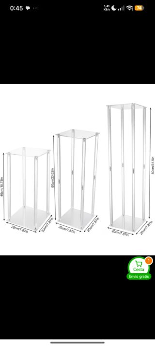 Columnas de acrílico para ceremonia