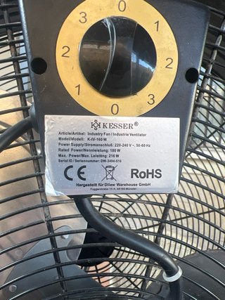 Ventilador Industrial Kesser Negro