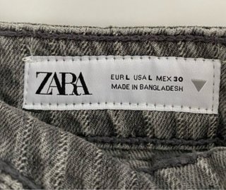 Falda vaquera ZARA gris con rayas