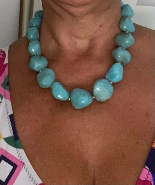 Set Collane Resina Blu e Bianche