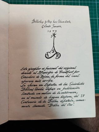 La Biblia del Oso (1569) - Edición Facsímil 1970