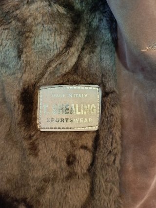 Chaqueta Piel Sintética Marrón Talla L