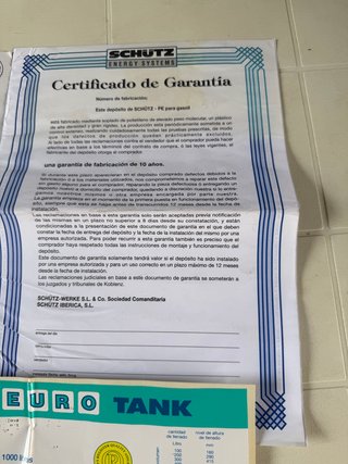 Depósito Gasoil Chutz Eurotank 1000L homologado