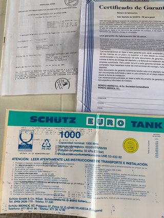 Depósito Gasoil Chutz Eurotank 1000L homologado