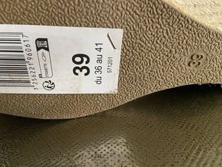 Sandalias Cuña T39 Naranja y Beige