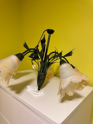 Lámpara de techo 5 tulipas cristal
