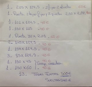 13 Ventanas de aluminio ( 11 ventanas y 2 puertas)