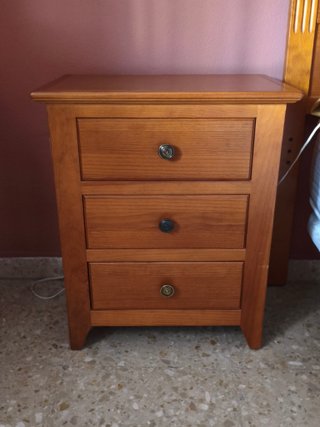 Cabecero, cómoda, 2 mesitas noche, 2 lámparas