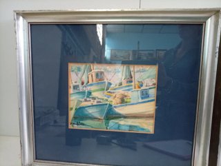 Cuadros Acuarela Barcos Firmados (2)