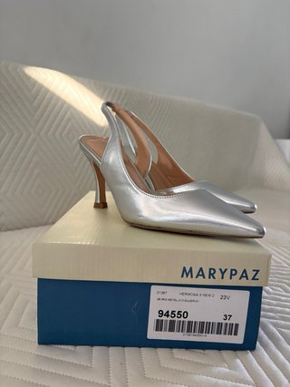 Tacones Marypaz plateados talla 37