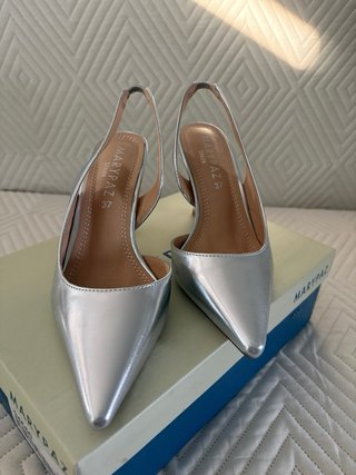 Tacones Marypaz plateados talla 37