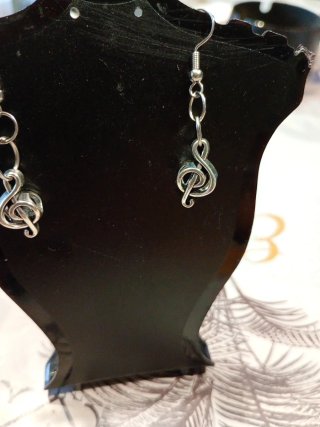 Orecchini chiave musicale argento