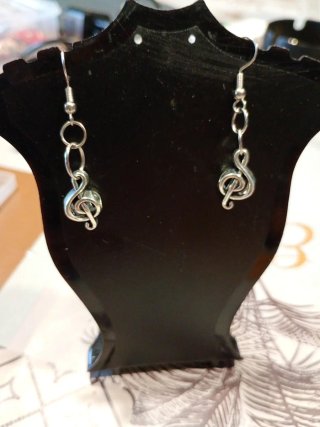 Orecchini chiave musicale argento