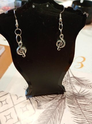 Orecchini chiave musicale argento