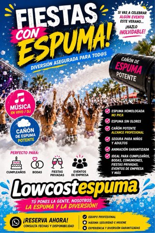 Alquiler Cañon espuma para fiestas