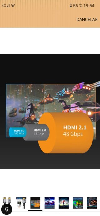 Cable HDMI 8K 10K 5m 2.1 48 Gbps UHD