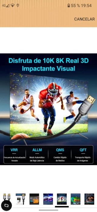 Cable HDMI 8K 10K 5m 2.1 48 Gbps UHD
