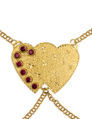 Manita dos corazones y piedras rosas - ref.14499