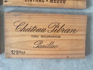 4 tapas de cajas de vino francesas originales
