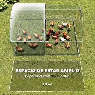 Gallinero Exterior 2,8x3,4m para 16 Gallinas