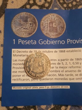1 Peseta Gobierno Provisional 1870
