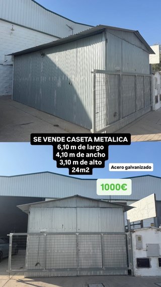 Caseta metálica 24m² 6.10x4.10x3.10m